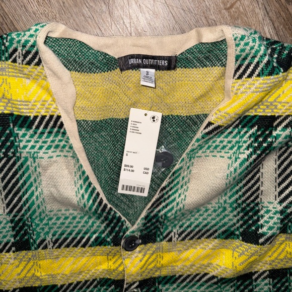 Urban Outfitters • Plaid Graphic Cardigan - Picture 3 of 9